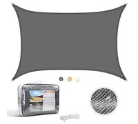 Levesolls Voile d'ombrage rectangulaire 4 x 3 m, Protection UV, imperméable, pour terrasse, extérieur, Jardin, Gris