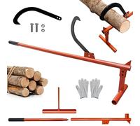 Leveur de grumes professionnel Yinnhom 130 cm, Levier de spécialiste de sciage Yinnhom avec crochet tourne-bille, levier à arête en acier forgé avec gant et poignée antidérapante, en acier haute