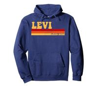 Levi Nom personnalisé Idée Homme Rétro Vintage Levi Sweat à Capuche, Unisexe pour Adultes, Bleu Marine, XL