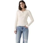 Levi’s Femme Haut Manches Longues Dry Goods Henley Waffle avec Stretch, Slim Fit, Blanc Cassé (Gardenia), M