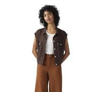 Levi’s Femme Veste denim Shrunken 90s avec Poches poitrine, sans Manches, Marron (Hot Fudge), L