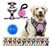 Leviam Harnais anti-traction pour chiens de taille moyenne et grande taille avec clip avant, réglable sans traction, respirant avec bandes réfléchissantes, guide de sangle de poitrine sécurisé pour