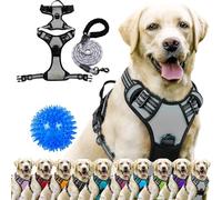 Leviam Harnais anti-traction pour chiens de taille moyenne et grande taille avec clip avant, sans traction, respirant avec bandes réfléchissantes, guide de sangle pectorale sécurisé pour chiens (J, L)
