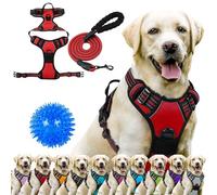 Leviam Harnais anti-traction pour chiens de taille moyenne et grande taille avec clip avant, sans traction, respirant avec bandes réfléchissantes, guide de sangle pectorale sécurisé pour chiens (B, XL