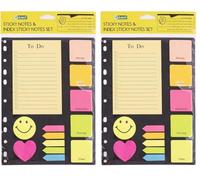 Leviatan D.RECT Set avec bandes adhésives et notes autocollantes | Marqueur de Page avec inscriptible | Marqueur adhésif et notes autocollantes | Notes adhésives | Pour bureau et maison (Lot de 2)