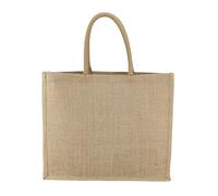 LEVIATAN EKO Sac Toile de Jute 42x36cm - 100% Jute Shopper Laminé, Sac Cabas Shopping, Naturel Sacs - Robuste et Grand