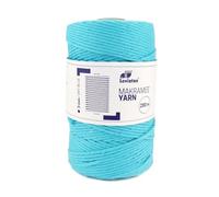 LEVIATAN - Fil macramé Naturel | 200 m | Fil Super Doux | 3 mm de Rotation Facile | 100% Coton | Parfait pour Le Bricolage | Bleu Ciel