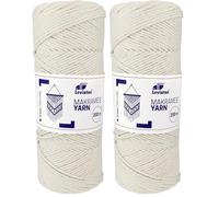 Leviatan Fil Naturel | Cordon Torsadé Simple Super Doux de 200 m | Corde en Fil de Coton 100% | Macramé pour Travaux Manuels | Mariage et Décorations de Noël | 3 mm x 200 m | Naturel (Lot de 2)