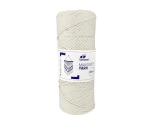 Leviatan Fil Naturel | Cordon Torsadé Simple Super Doux de 200 m | Corde en Fil de Coton 100% | Macramé pour Travaux Manuels | Mariage et Décorations de Noël | 3 mm x 200 m | Naturel
