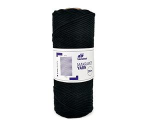 Leviatan Fil Naturel | Cordon Torsadé Simple Super Doux de 200 m | Corde en Fil de Coton 100% | Macramé pour Travaux Manuels | Mariage et Décorations de Noël | 3 mm x 200 m | Noir