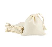 LEVIATAN - Lot de 10 Sacs en Coton 16 x 16,5 cm | Avec Cordon de Serrage | Pour Déjeuner, Cosmétiques, Bijoux | Certifié Öko-Tex 100 Standard