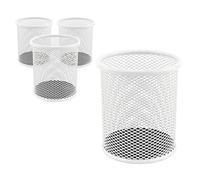 Leviatan Lot de 24 pots à crayons ronds en métal métallique - Pour stylo à bille - Diamètre : 91 mm - Couleur nacrée