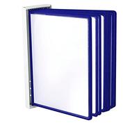 LEVIATAN Porte Document Mural A4 - Support Mural Présentoir 10 Pochettes pour Consultation et Présentation Documents, Bleu