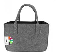 LEVIATAN sac en feutre Shopper grand-30 litres sac à provisions, 111001, noir, XL