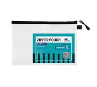 LEVIATAN Set de 12 Pochettes Document A4 - Pochettes à Dossiers - Pochettes Zippées Transparentes, Pochettes avec Fermeture Éclair pour Documents