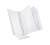 LEVIATAN Système de Présentation de Table A4 avec 10 Panneaux - Support Métallique Stable - Porte-documents Rotatif pour Bureau, Atelier, Accueil - Blanc