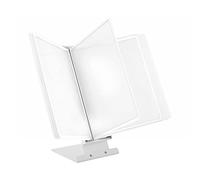 LEVIATAN Table Pupitre Métallique de Table | 10 pochettes A4 blanc| pour Consultation et Présentation Documents