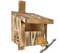 LEVIATAN Turdus Nichoir à Oiseaux Rouge-Gorges en Bois Massif - vissé, nichoir pour Oiseaux, Demi-Grotte pour Rouge-queues de Jardin, e Prêt à l'emploi, Aucun Assemblage requis