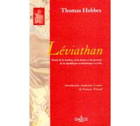 Léviathan - 1re traduction française de l'anglais - Thomas Hobbes - Dalloz - broché - Essai