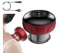 Levide Ventouse, masseur thérapeutique intelligent, 5 en 1 réglable, 12 niveaux, Gua Sha, outil de grattage, soulage les douleurs du cou, des épaules, du dos, améliore la circulation sanguine (rouge)