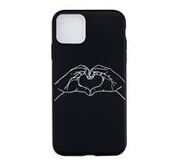 LeviDo Coque Compatible pour iPhone 13 (6.1") Étui Silicone Ultra Mince Fine Drôle Motif Housse Souple Bumper One Piece Antichoc Noir Case Cover, Amour 1