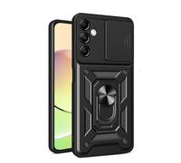 LeviDo Coque Compatible pour Samsung Galaxy A14 4G 5G Étui Coulissante Couverture Bague Support Rotatif Kickstand De Voiture Magnétique Antichoc Bumper Armor Housse Cover, Noir
