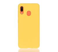 LeviDo Coque Compatible pour Samsung Galaxy A20e 2019 Étui Silicone Ultra Mince TPU Gel Souple Bumper Fine One Piece Housse Design Antichoc Bonbons Couleurs Case Cover, Jaune