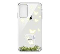 LeviDo Coque Compatible pour Samsung Galaxy S21 FE 5G Étui Silicone Transparente One Piece Drôle Motif Case Ultra Mince Souple Bumper Antichoc Cover TPU Gel Fine Housse, Papillon