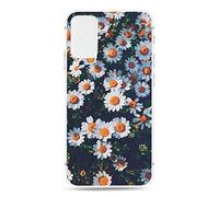 LeviDo Coque Compatible pour Samsung Galaxy S21 FE 5G Étui Silicone Ultra Mince Transparente Souple Bumper Antichoc Drôle Motif Case Cover TPU Gel Fine One Piece Housse, Marguerite