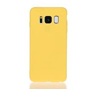 LeviDo Coque Compatible pour Samsung Galaxy S8 Étui Silicone Ultra Mince TPU Gel Souple Bumper Fine One Piece Housse Design Antichoc Bonbons Couleurs Case Cover, Jaune