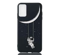 LeviDo Coque Compatible pour Xiaomi Redmi Note 11S (6.43")/Redmi Note 11 (6.43") Étui Silicone Noir Souple Case Drôle Motif One Piece Ultra Fine Housse Mince Bumper Antichoc Cover, Astronaute