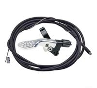 Levier à distance en alliage d'aluminium pour VTT et vélo de route - Câble externe interne - Manette de guidon de 22,2 mm avec vis de réglage et kit de câble complet - Noir (argent)