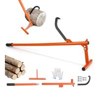 Levier d'abattage 130 cm, levier à bois, levier d'abattage avec crochet pivotant, ouverture max 32 cm, levier à grume forgé avec crochet pivotant et poignée antidérapante, levier pour l'abattage