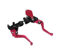 Levier De Frein Et D'embrayage 7/8 "CNC Moto Double Frein Hydraulique Embrayage Maître-cylindre Réservoir Levier Adapté 50cc-300cc Sport Vélo Rue(Red set)