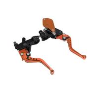 Levier De Frein Et D'embrayage 7/8 "CNC Moto Double Frein Hydraulique Embrayage Maître-cylindre Réservoir Levier Adapté 50cc-300cc Sport Vélo Rue(Orange set)