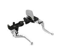 Levier De Frein Et D'embrayage 7/8 "CNC Moto Double Frein Hydraulique Embrayage Maître-cylindre Réservoir Levier Adapté 50cc-300cc Sport Vélo Rue(Silver set)