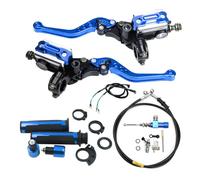 Levier De Frein Et D'embrayage Kit D'embrayage Hydraulique Universel Pour Moto, Leviers De Frein, Réservoir Avec Maître-cylindre Et Tuyau Poignée(Blue)