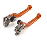 Levier de frein et d'embrayage pliable à pivot billette, compatible avec Honda CRF250R 07-21 CRF450R 07-20 CRF250RX 19-21 CRF450RX 17-20 CRF Moto De Levier Paire d'embrayage Levier d'embrayag(Orange)