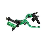 Levier De Frein Moto Levier de maître-cylindre de moto universel en aluminium CNC 7/8" 22 mm, réglage du rouleau, pompe de frein hydraulique, poignée d'embrayage, guidon Embrayage De Frein(1Pair Green