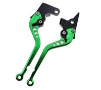 Levier de Frein Moto Moto De Levier Paire d'embray Leviers de frein et d'embrayage courts/longs réglables pour Kawasaki ZX14R 2006-2022, accessoires de moto(Long Green)