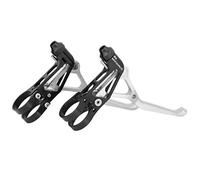 Levier de frein V ultraléger CNC, levier de frein de vélo en alliage d’aluminium pour vélo de route pliant, accessoire de cyclisme léger avec pivot à roulement disponible en 4 (Noir et Argent)