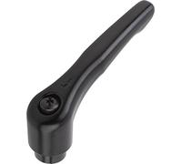 Levier de serrage à bascule - Zinc, filetage intérieur - Taille 1 M6 - Noir satiné - commutation acier inoxydable, 1 pièce, k0122.1061