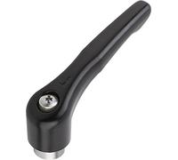 Levier de serrage à bascule - Zinc, filetage intérieur - Taille 2 M8 - Noir satiné - commutation acier inoxydable, 1 pièce, k0123.2081