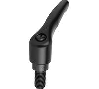 Levier de serrage à bascule - Zinc Noir filetage extérieur - Taille 3 M10 x 30 - Satiné - commutation acier inoxydable, 1 pièce, k0122.3101 x 30