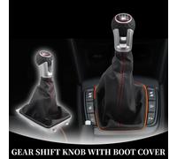 Levier De Vitesse Manuel š€ 6 Vitesses Avec Couvre Soufflet - Pommeau De Levier De Vitesse Avec Couverture - Pour Vw Golf 7 Gti 2013-2017 En Similicuir Noir Et Argent - 1 Piššce