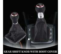 Levier De Vitesse š€ 5 Vitesses Avec Couvre Soufflet - Pommeau De Levier De Vitesse - Pour Audi A4 S4 S-Line 2007-2015 En Plastique Imitation Cuir Noir - 1 Piššce