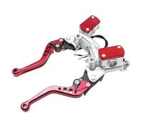 Levier d'embrayage de frein Convient pour Honda, Convient pour Kawasaki, 22 mm pompe de frein et d'embrayage, maître-cylindre, levier de moto, embrayage hydraulique Levier de Frein Moto(Red 1 pair)