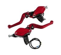 Levier D'embrayage Frein Une Paire De Leviers Principaux De Pompe De Frein Hydraulique Double Pour Moto 22mm 50cc-300cc Adaptés À La Plupart Des Motos Levier Frein Moto(Red)