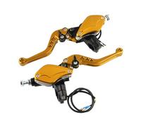 Levier D'embrayage Frein Une Paire De Leviers Principaux De Pompe De Frein Hydraulique Double Pour Moto 22mm 50cc-300cc Adaptés À La Plupart Des Motos Levier Frein Moto(Golden)
