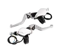 Levier D'embrayage Frein Une Paire De Leviers Principaux De Pompe De Frein Hydraulique Double Pour Moto 22mm 50cc-300cc Adaptés À La Plupart Des Motos Levier Frein Moto(Silver)
